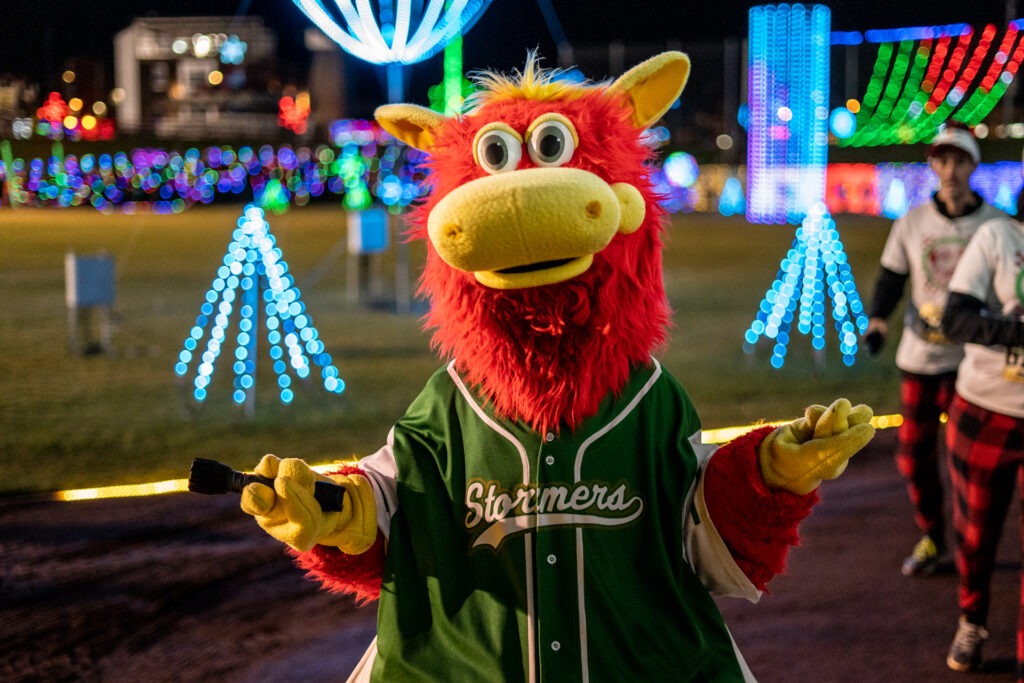 One of the holiday events in Lancaster, Christmas Light Show at Clipper Stadium