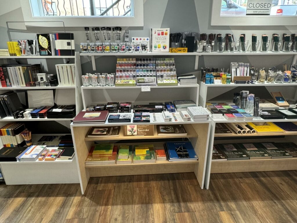 various paints, sketch books, colored pencils, graphite pencils, notebooks, and other art supplies in Lancaster, PA.